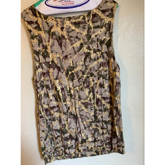 Style & Co. Tops - Style & Co Camo Print Tank Top Metallic Size XL